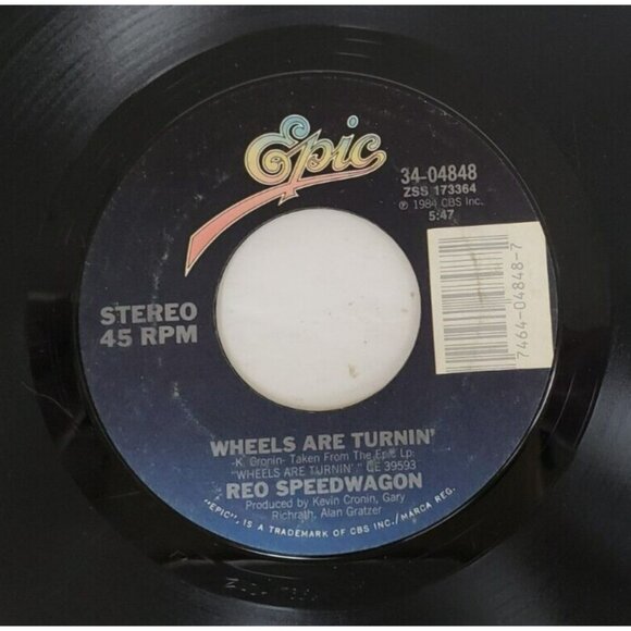 Record 45 RPM Vinyl  REO Speedwagon- One Lonely Night/ Wheels Are Turnin' - Picture 6 of 6